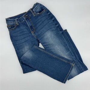 Wrangler Girls' Dark Wash With Stitch Patch Boot Cut Jeans